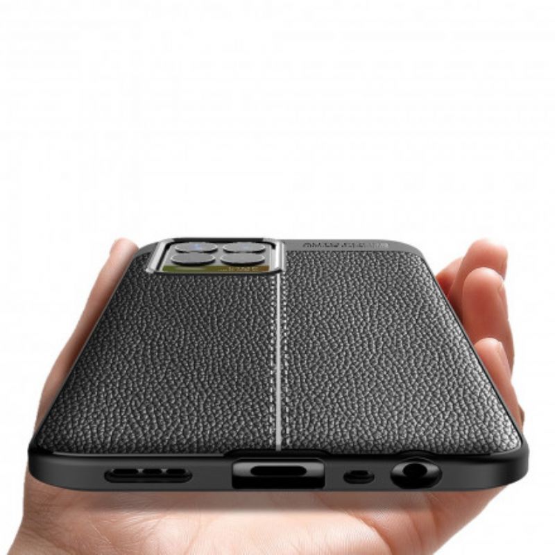 Deksel Realme 8 / 8 Pro Mobildeksel Double Line Litchi Leather Effect