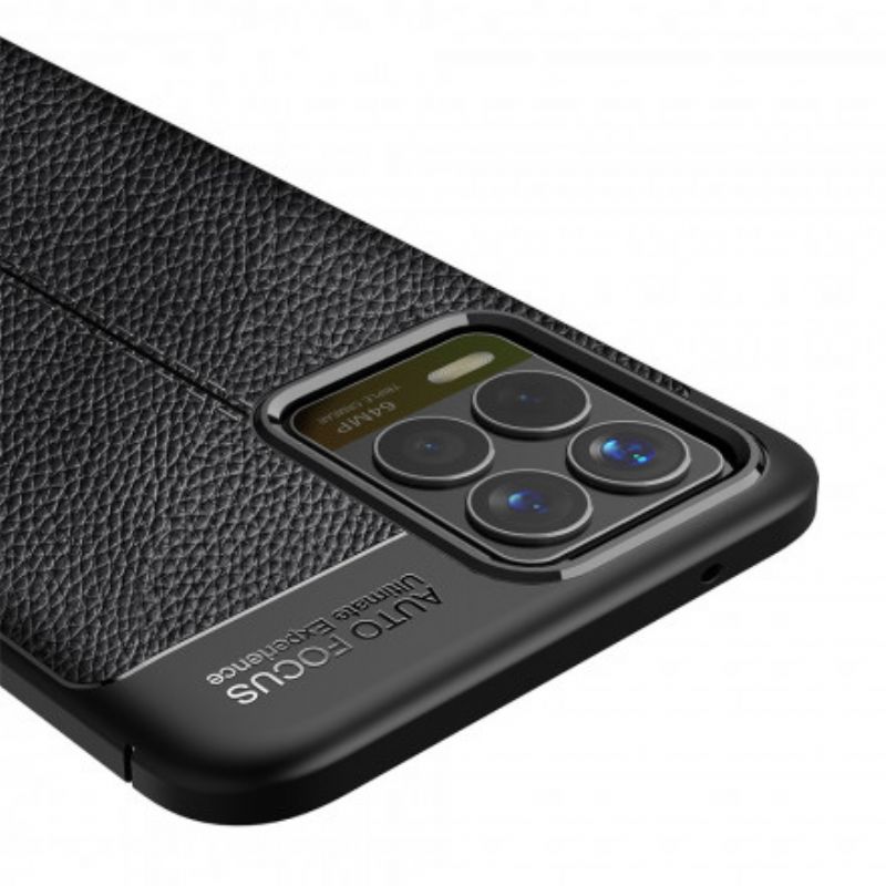 Deksel Realme 8 / 8 Pro Mobildeksel Double Line Litchi Leather Effect