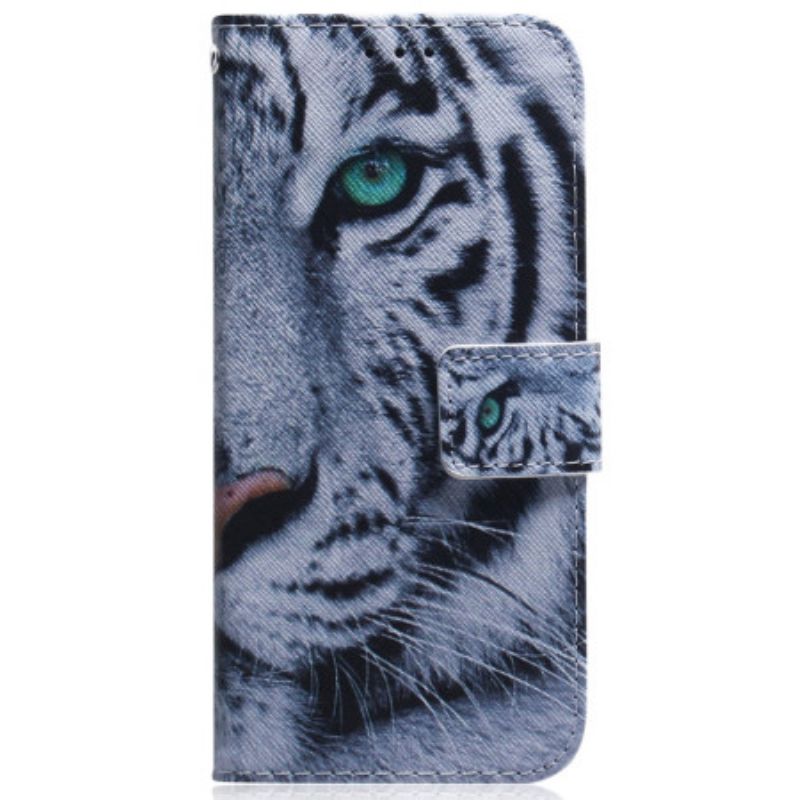 Folio Deksel Oppo Reno 12 Pro 5g White Tiger Beskyttelse Deksel