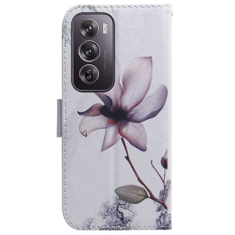 Folio Deksel Til Oppo Reno 12 Pro 5g Rosa Blomst