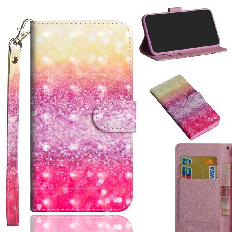 Folio Deksel Honor 20e / 20 Lite Magenta Glittergradient Beskyttelse