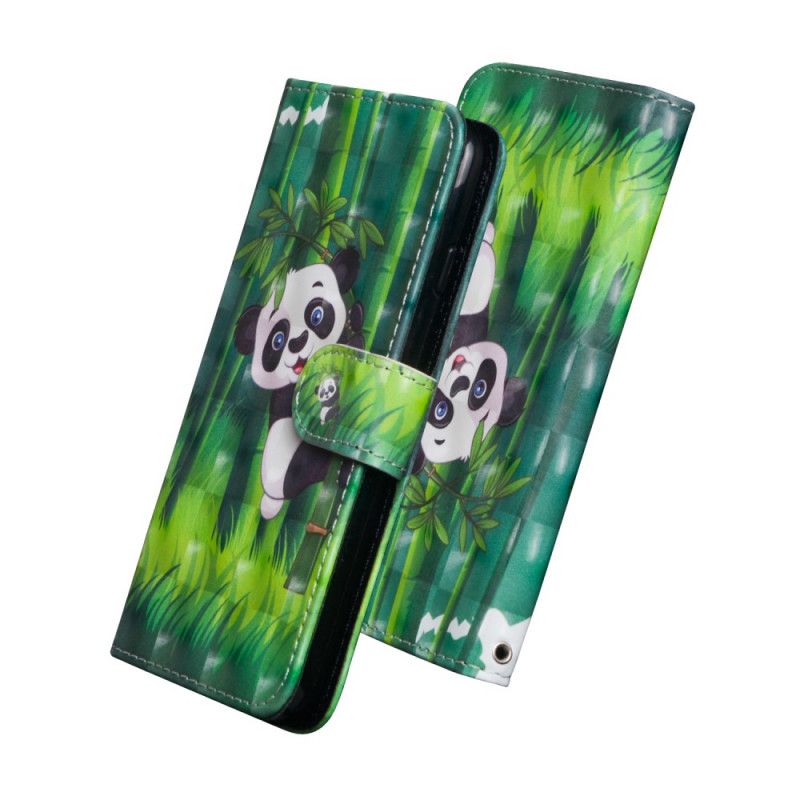 Lærdeksel Folio Deksel Honor 20e / 20 Lite Panda Og Bambus