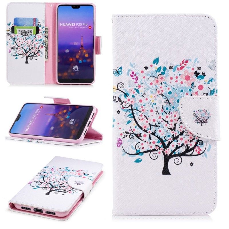 Folio Deksel for Huawei P20 Pro Blomstret Tre