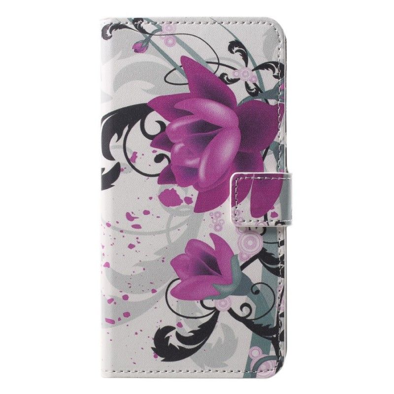 Folio Deksel for Huawei P20 Pro Magenta Tropiske Blomster