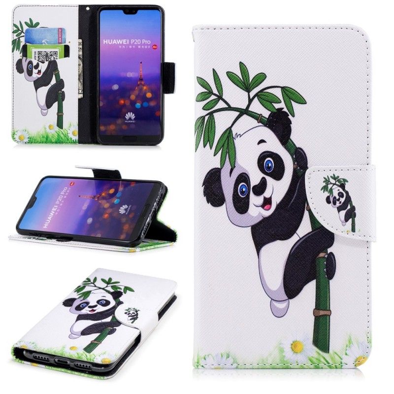 Folio Deksel for Huawei P20 Pro Panda På Bambus