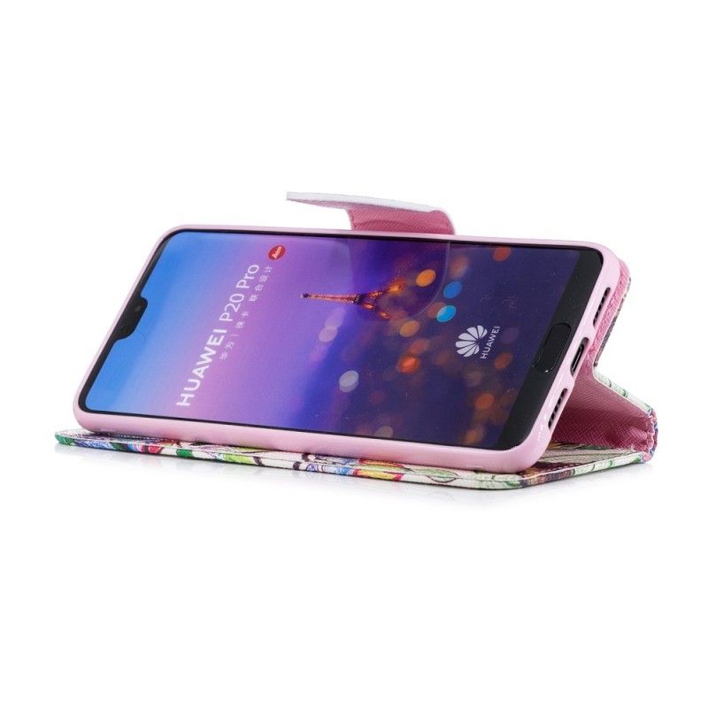 Folio Deksel Huawei P20 Pro Farget Tre