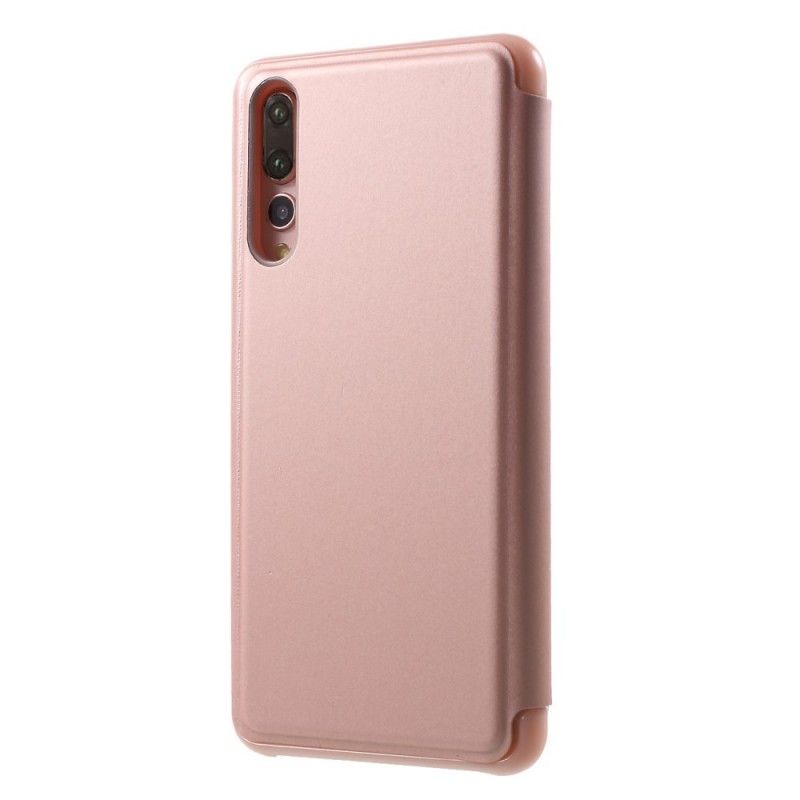 Folio Deksel Huawei P20 Pro Svart Speil Og Skinneffekt