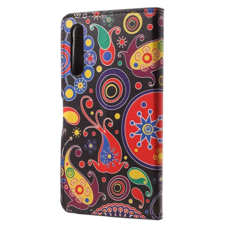 Lærdeksel Folio Deksel Huawei P20 Pro Galakse Design