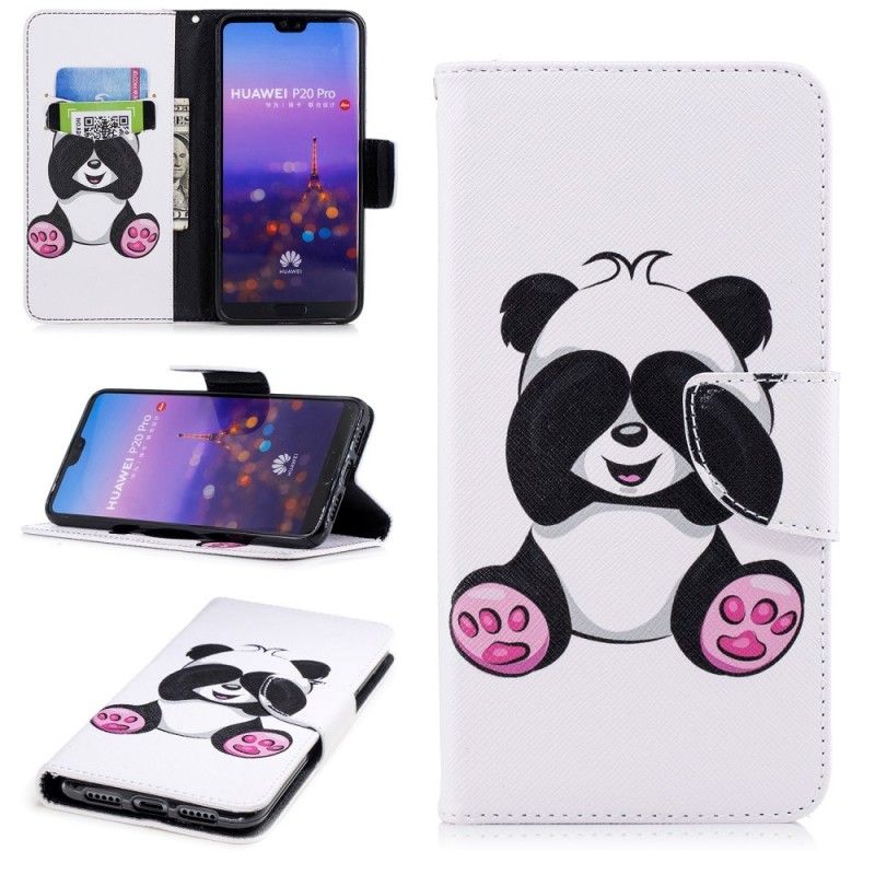 Lærdeksel Folio Deksel Huawei P20 Pro Morsom Panda