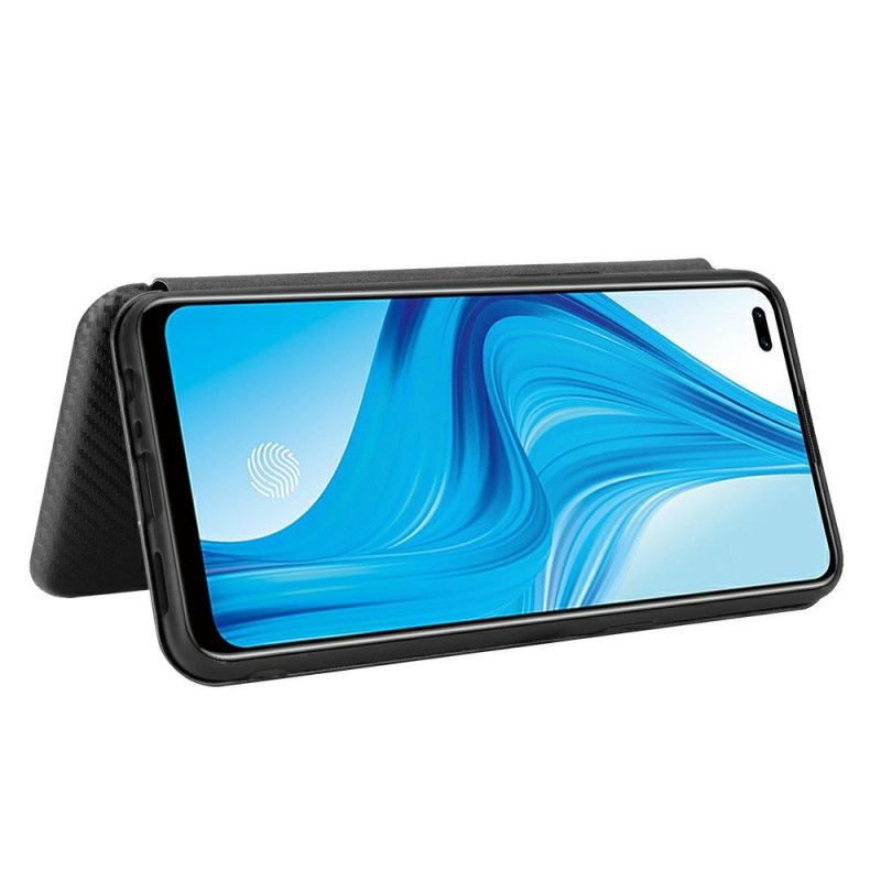 Folio Deksel Realme 7 Pro Svart Farget Karbon Silikon