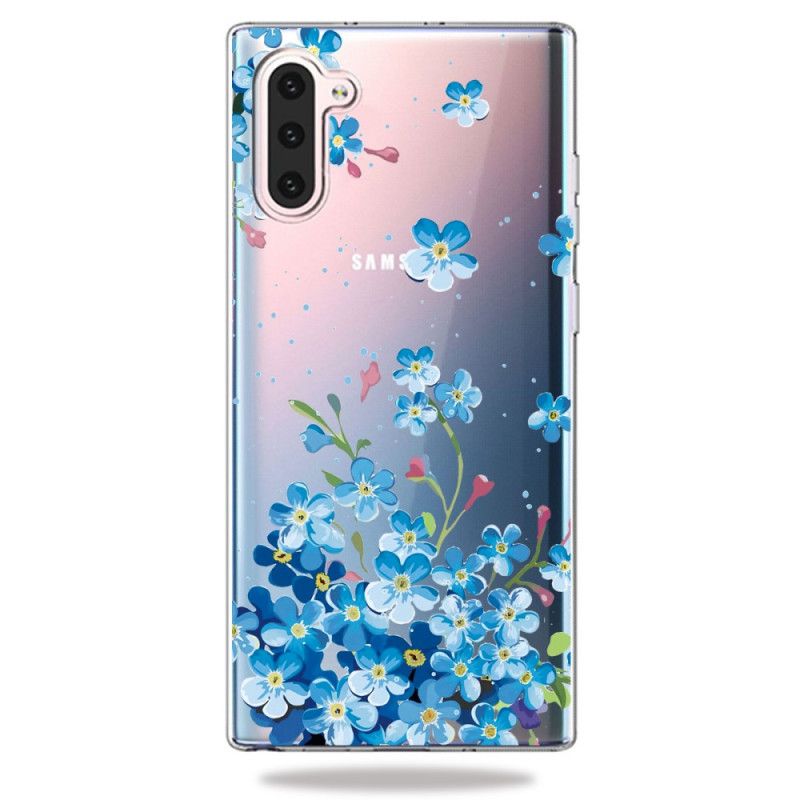 Deksel Samsung Galaxy Note 10 Blå Blomster
