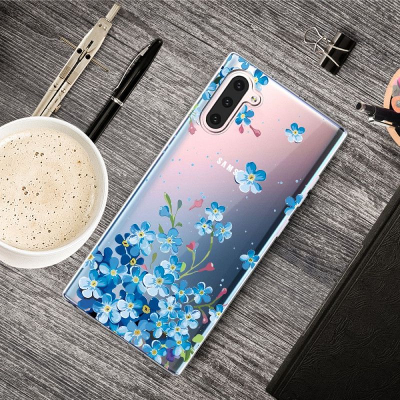 Deksel Samsung Galaxy Note 10 Blå Blomster