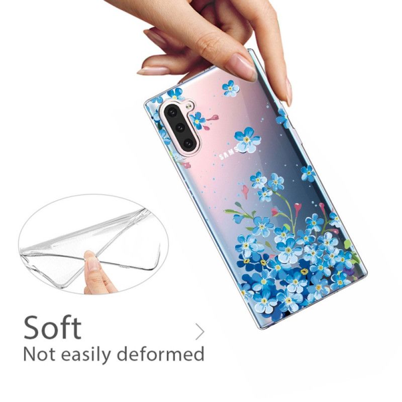 Deksel Samsung Galaxy Note 10 Blå Blomster