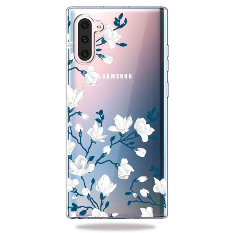 Deksel Samsung Galaxy Note 10 Hvite Blomster