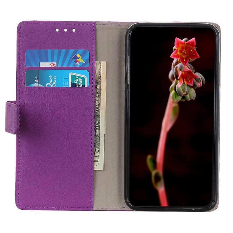 Folio Deksel for Samsung Galaxy Note 10 Rosa Imitert Skinnkvalitet