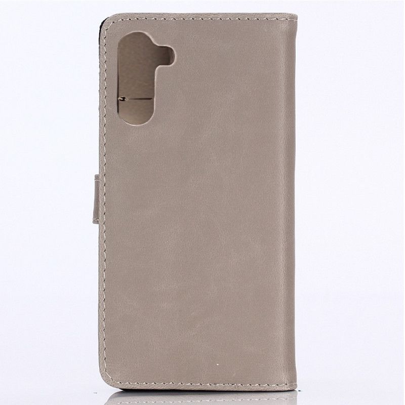 Folio Deksel for Samsung Galaxy Note 10 Svart Vintage Skinndesign