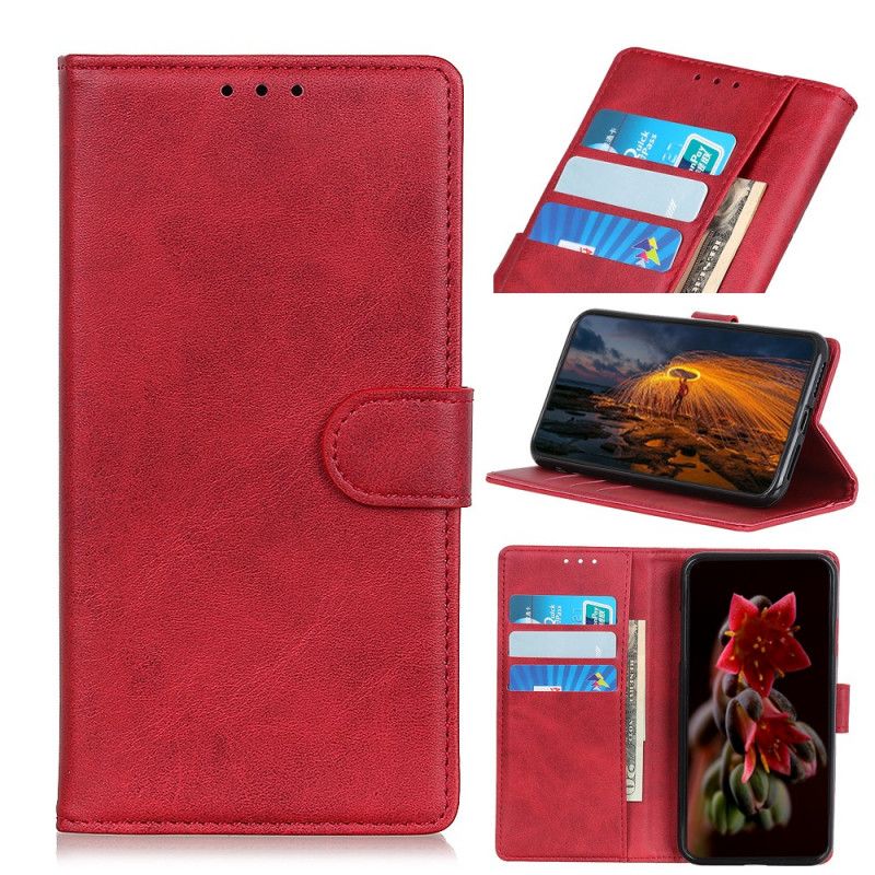 Folio Deksel Samsung Galaxy Note 10 Svart Retro Matt Skinneffekt