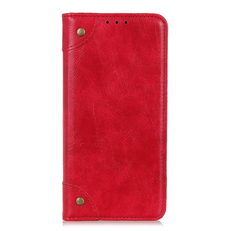 Lærdeksel Folio Deksel Samsung Galaxy Note 10 Rød Årgang Gammel