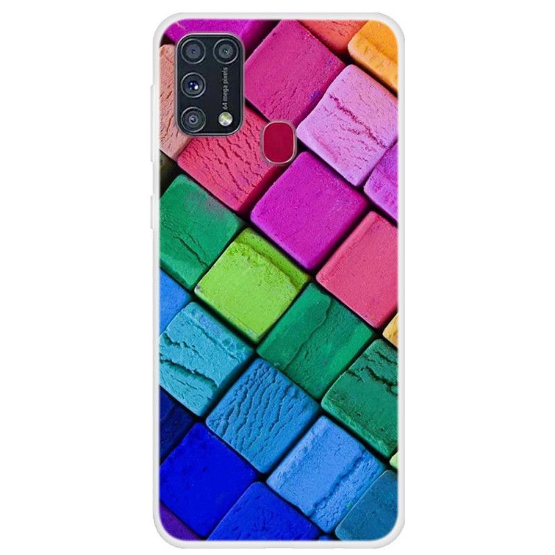 Deksel Samsung Galaxy M31 Fargede Terninger Beskyttelse