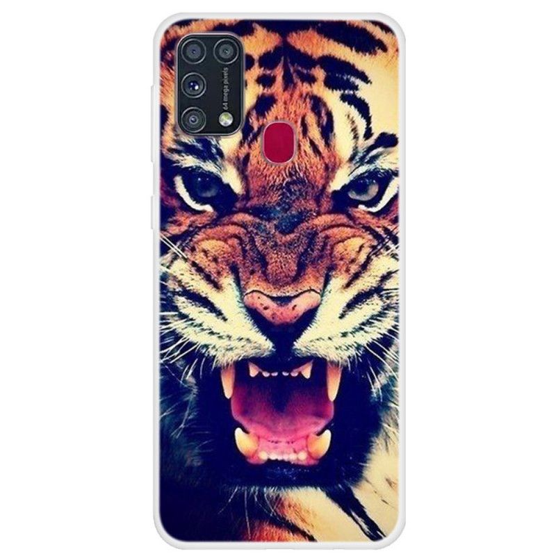 Deksel Samsung Galaxy M31 Oransje Feline Head