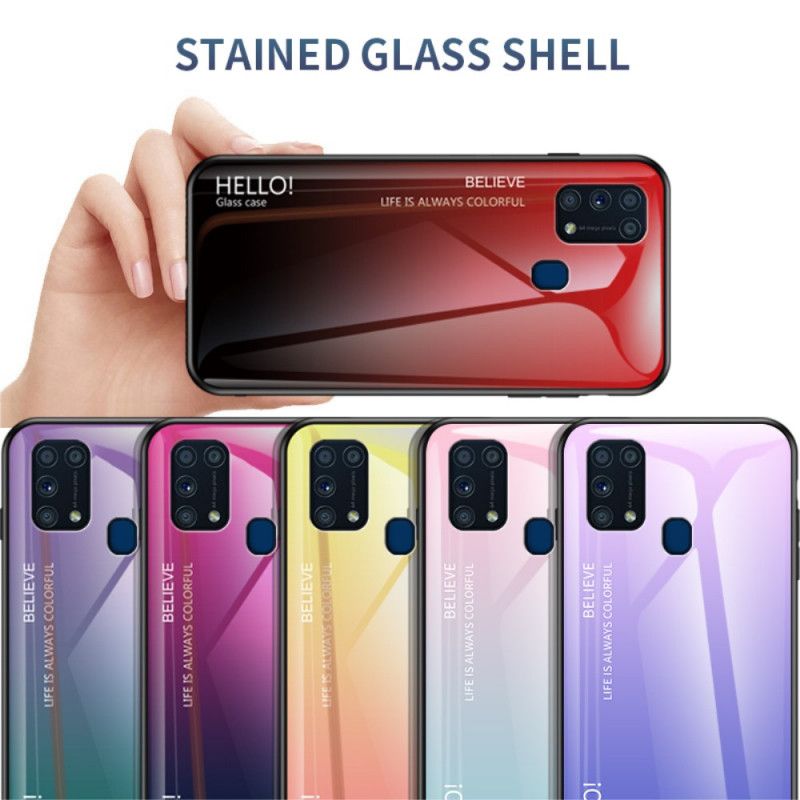 Deksel Samsung Galaxy M31 Svart Hei Herdet Glass