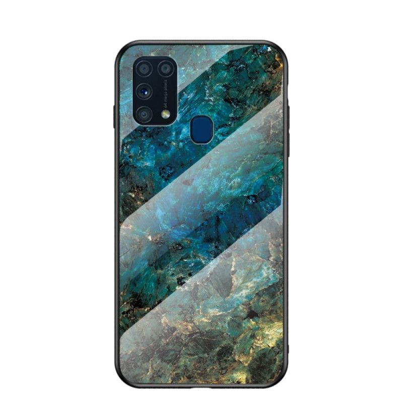 Deksel Samsung Galaxy M31 Svart Premium Farget Herdet Glass