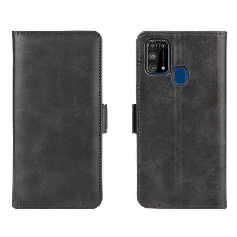 Folio Deksel for Samsung Galaxy M31 Svart Dobbel Klaff