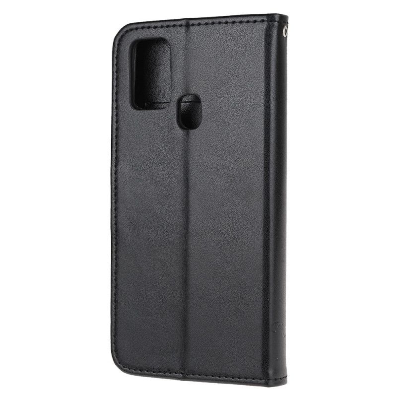 Folio Deksel for Samsung Galaxy M31 Svart Sommerfugler Og Tanga Blomster