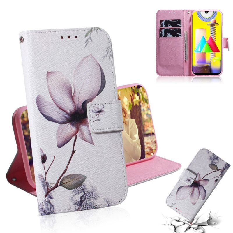 Folio Deksel Samsung Galaxy M31 Gammel Roseblomst Anti-fall