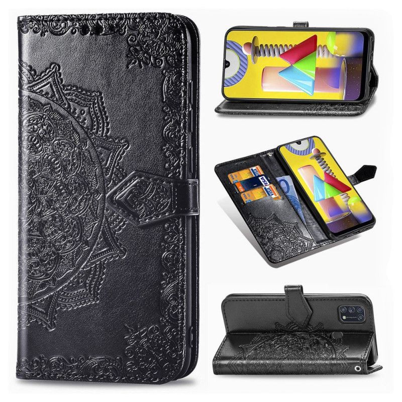 Folio Deksel Samsung Galaxy M31 Svart Mandala I Middelalderen