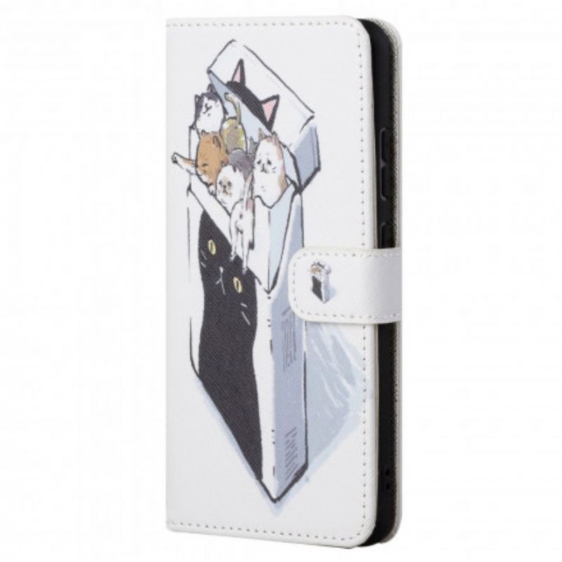 Folio Deksel Motorola Edge 20 Funky Cats Strappy