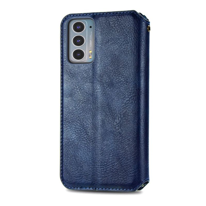 Folio Deksel Motorola Edge 20 Leather Effect Diamond Texture Beskyttelse Deksel