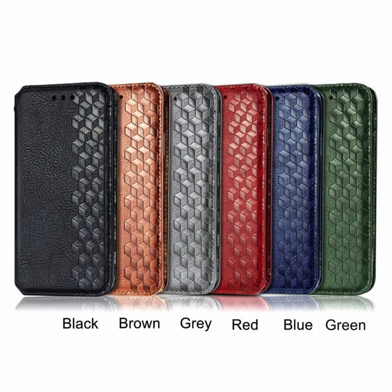 Folio Deksel Motorola Edge 20 Leather Effect Diamond Texture Beskyttelse Deksel