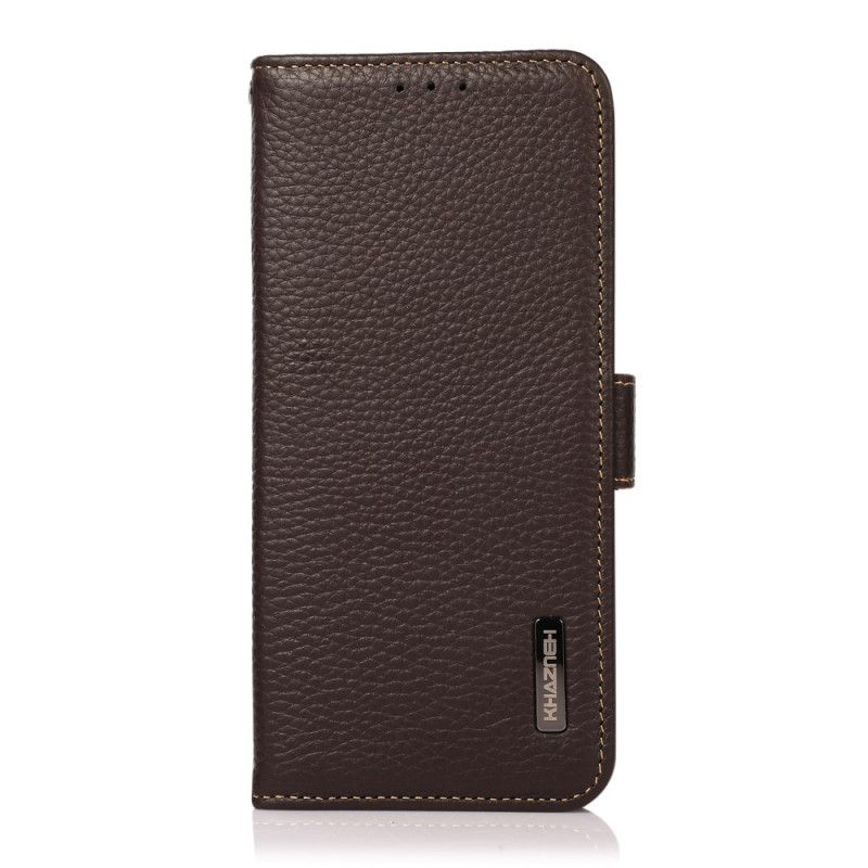 Folio Deksel Motorola Edge 20 Litchi Leather Khazneh Rfid