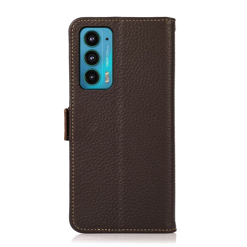 Folio Deksel Motorola Edge 20 Litchi Leather Khazneh Rfid