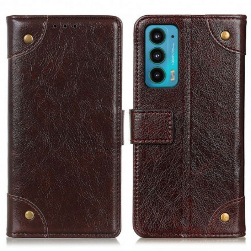 Folio Deksel Motorola Edge 20 Style Nappa Leather Vintage Nagler