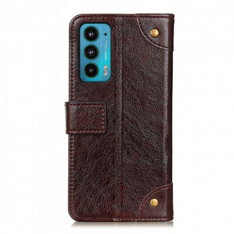 Folio Deksel Motorola Edge 20 Style Nappa Leather Vintage Nagler