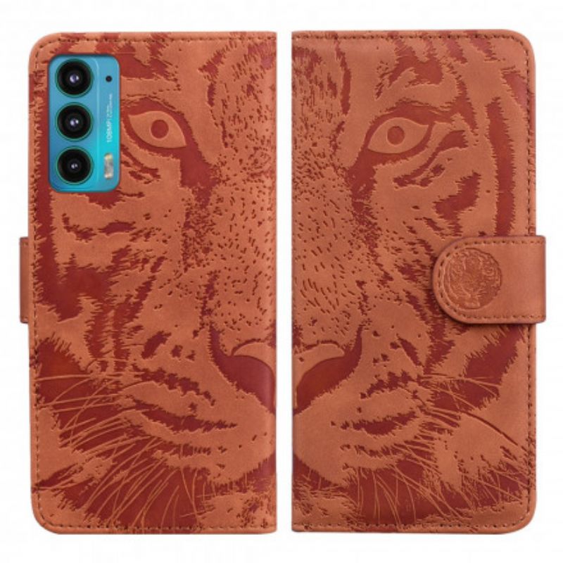 Folio Deksel Motorola Edge 20 Tiger Face Print