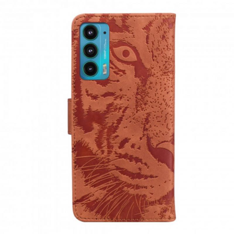 Folio Deksel Motorola Edge 20 Tiger Face Print