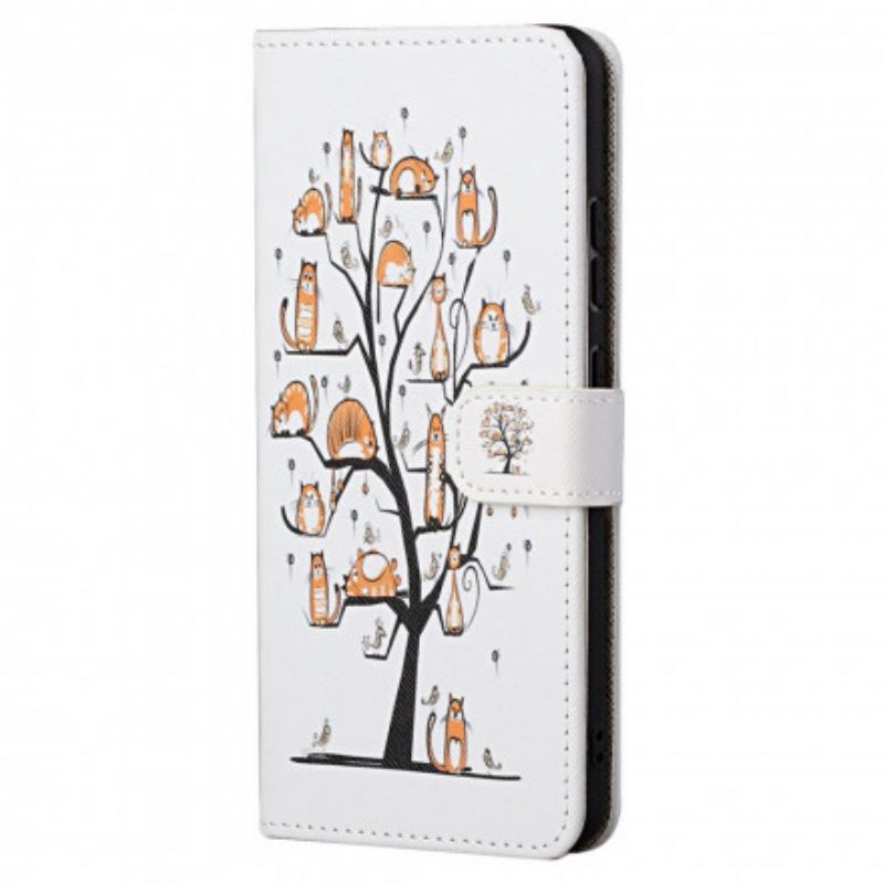 Folio Deksel Til Motorola Edge 20 Funky Cats Strappy