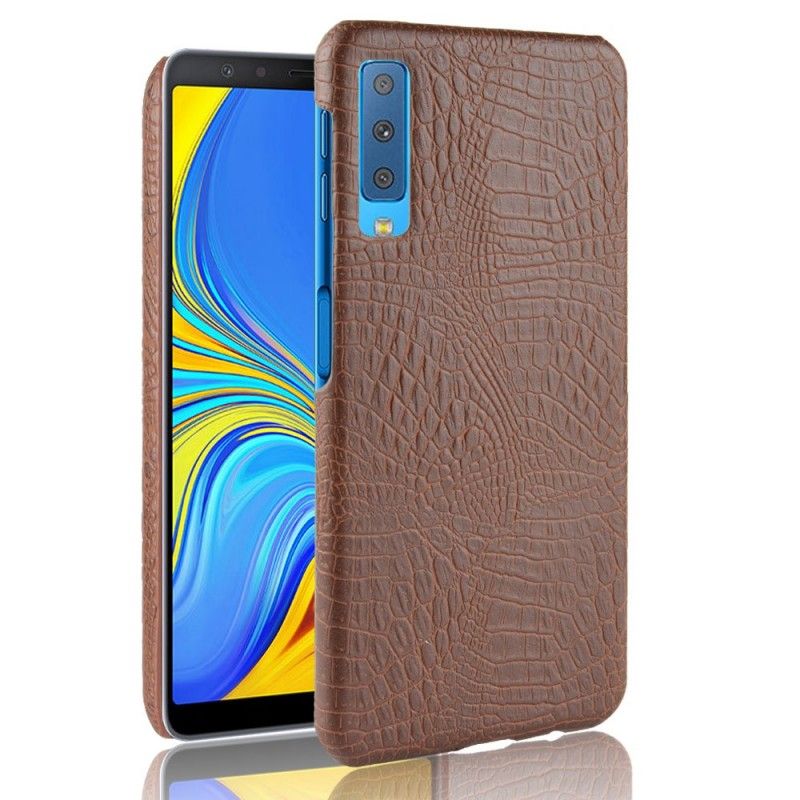 Deksel for Samsung Galaxy A7 Svart Krokodillehudeffekt