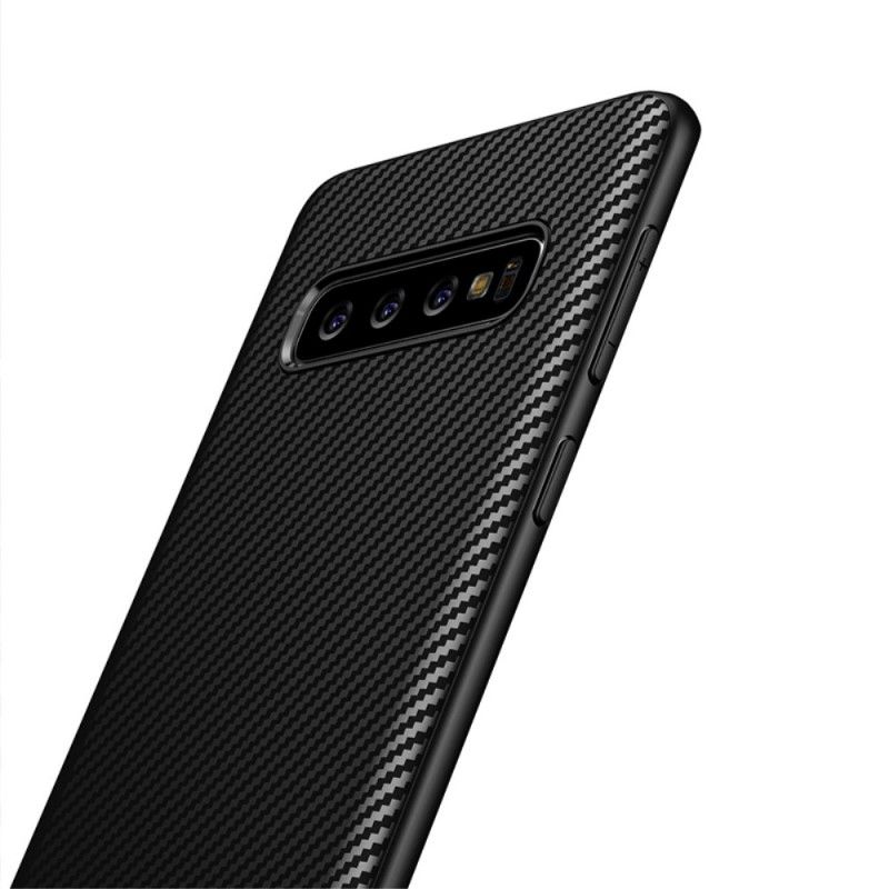 Deksel for Samsung Galaxy S10 Svart Ipaky Karbonfiber