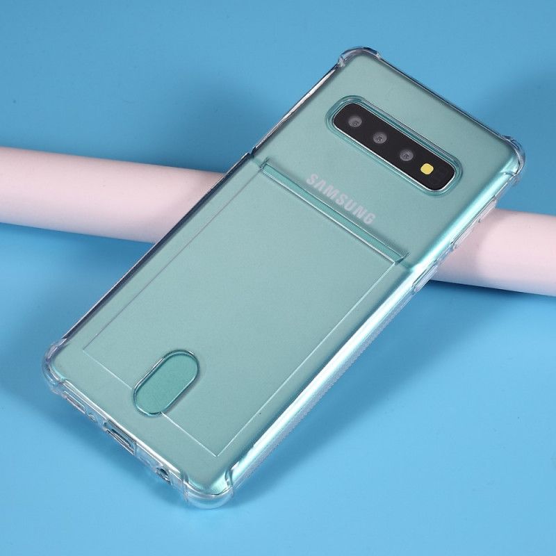 Deksel Samsung Galaxy S10 Gjennomsiktig Kortholder Anti-fall