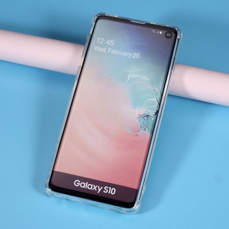 Deksel Samsung Galaxy S10 Gjennomsiktig Kortholder Anti-fall