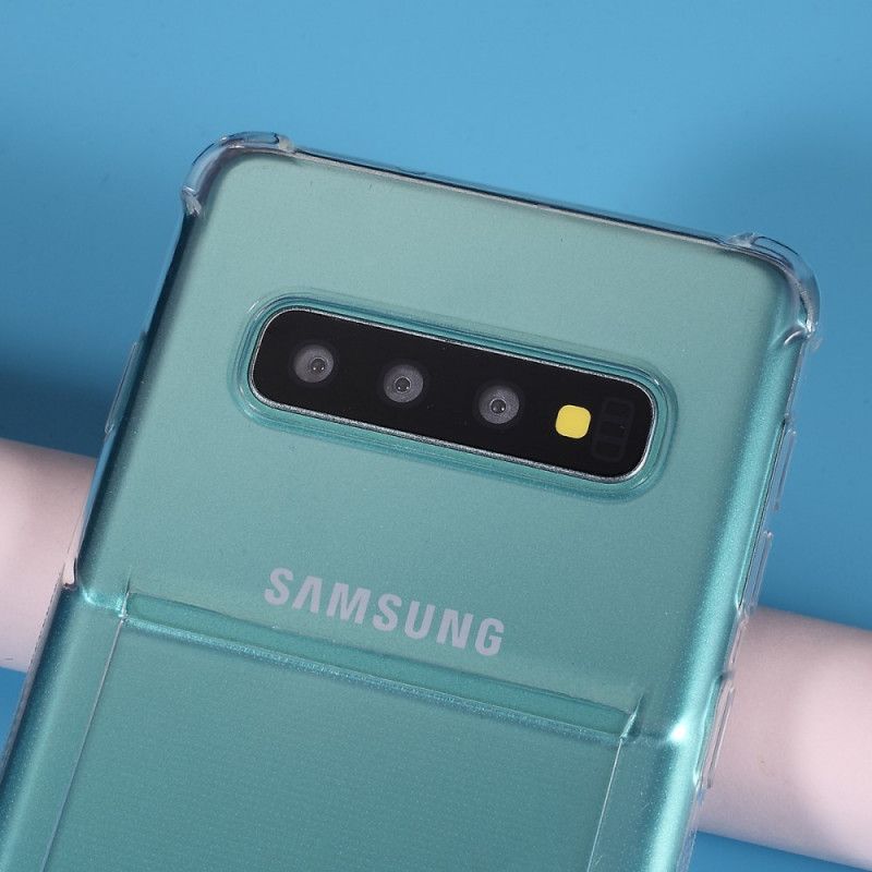 Deksel Samsung Galaxy S10 Gjennomsiktig Kortholder Anti-fall