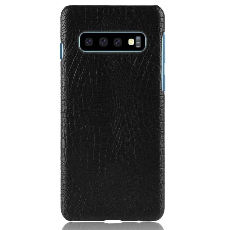 Deksel Samsung Galaxy S10 Svart Krokodillehudeffekt Beskyttelse