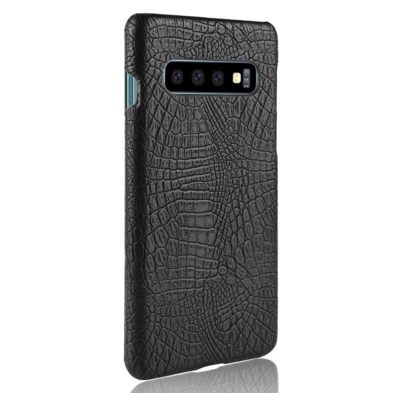 Deksel Samsung Galaxy S10 Svart Krokodillehudeffekt Beskyttelse