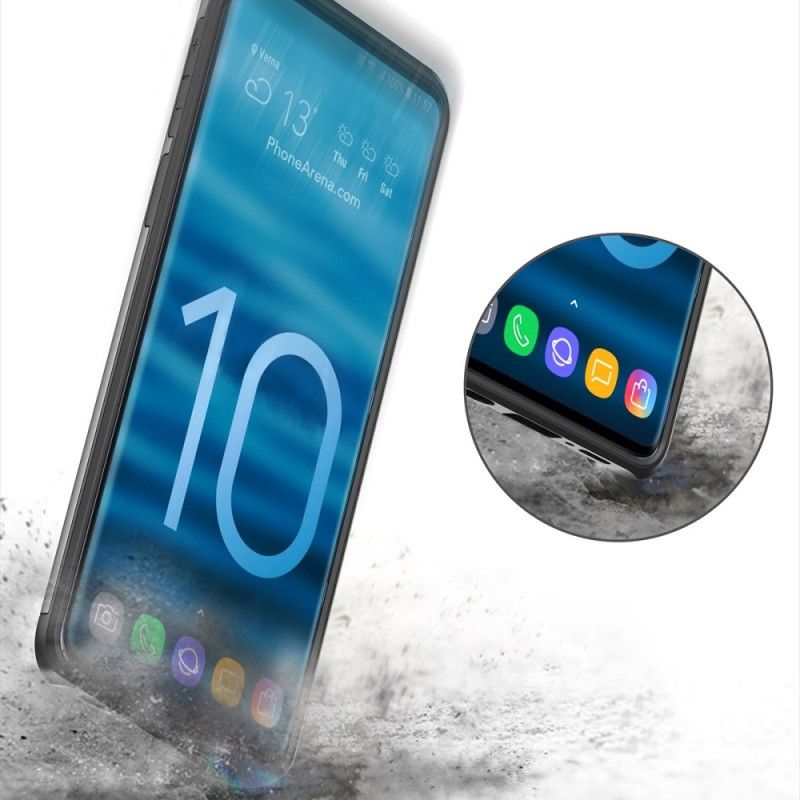 Deksel Samsung Galaxy S10 Svart Mobildeksel Stiv Prangende Kortholder