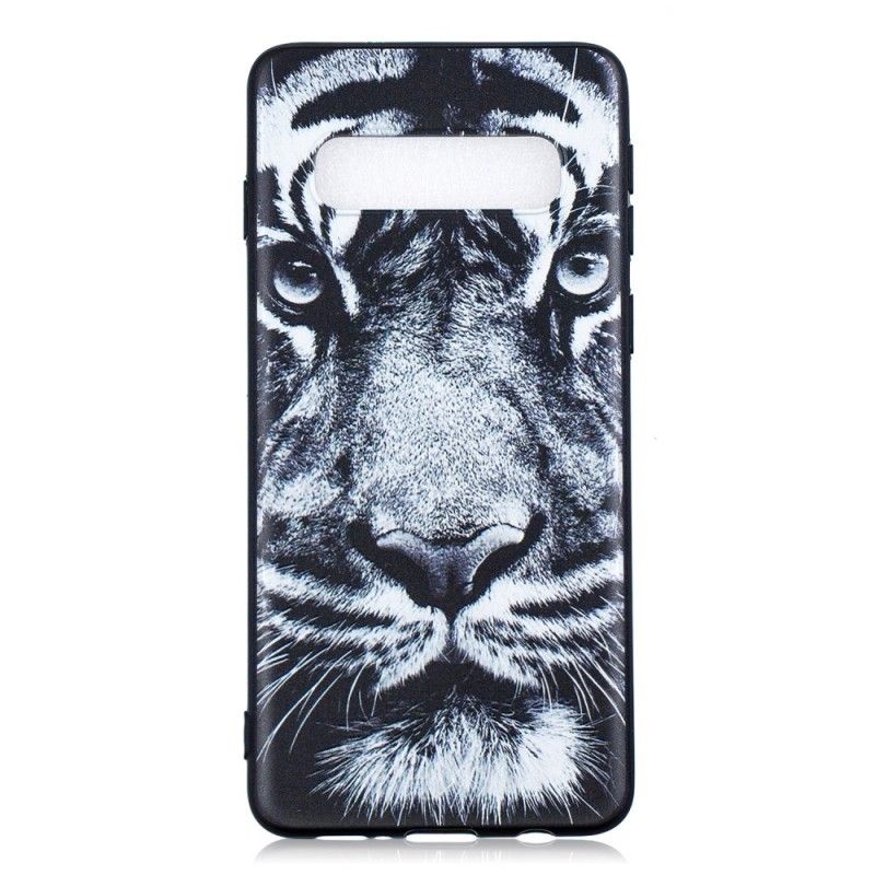 Deksel Samsung Galaxy S10 Svart Og Hvit Tiger