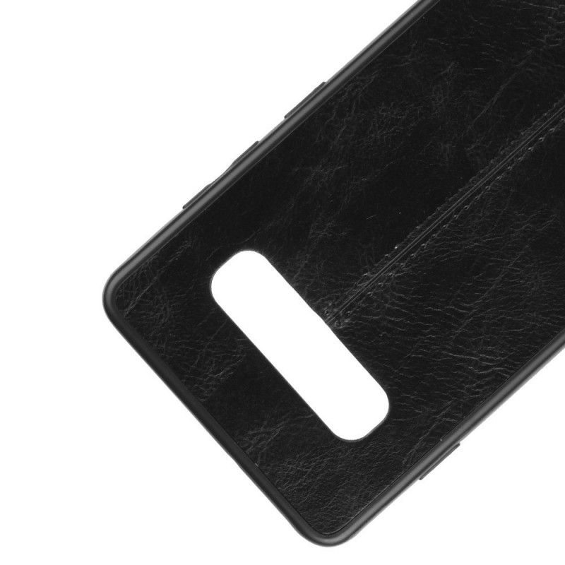 Deksel Samsung Galaxy S10 Svart Sydd Skinneffekt Beskyttelse